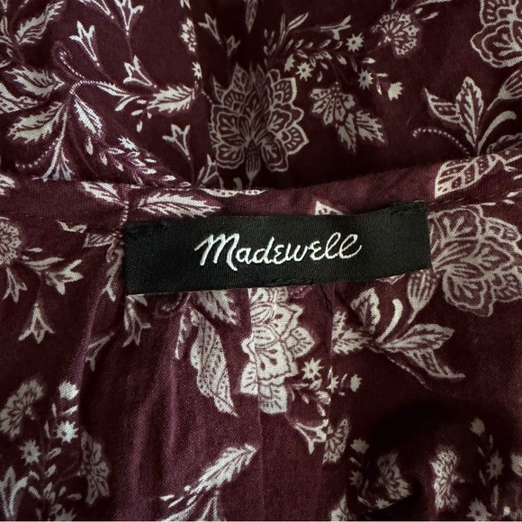 New! Madewell Olivia Floral Splitneck Puff-Sleeve Mini Dress Medium 23312 - Picture 10 of 16